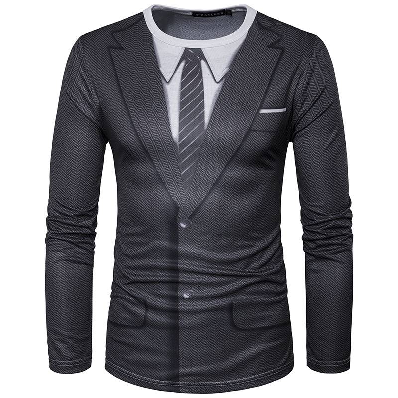 Reasonable price for Crew Neck Hoodie -
 Printed Suit T Shirt Men Fashion Business Formal Uniform Workwear Oversize – Westfox