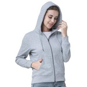 Casual Loose Full Zip Up Hooded Sweatshirt Jacket Women