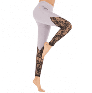 Lace Gym Yoga Leggings Training High Rise Sports Tights Plain