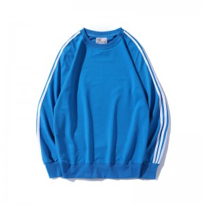 Unisex Sweatshirt Cotton Side Stripe Blank OEM Fashion Wholesale