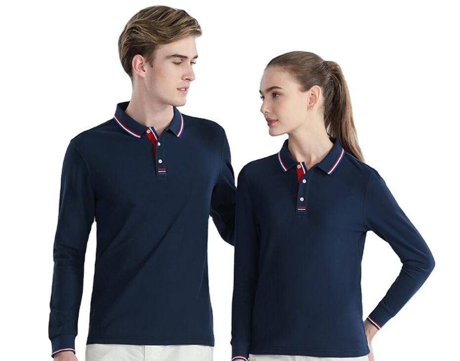 What are the matching methods for men’s long-sleeved polo shirts?
