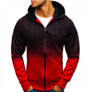 Men Hoodies Custom Logo Ombre Color Fashion Sport Wholesale Full Zip