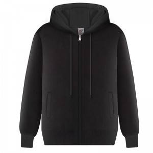 Men Hoody Oversize Zip Up Autumn Casual Athletic Solid Color