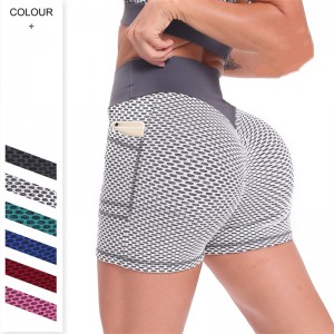 Biker Shorts With Pocket For Women Gym Yoga Sports Push Up Tummy Control Breathable Mesh Popular