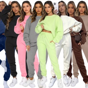Women Sweatshirt Sets Oversized Vintage Pullover Joggers Two Piece Fall Winter New
