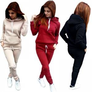 Casual Tracksuit For Women Hoodies Joggers Drawstring Two Piece Oversized Wholesale