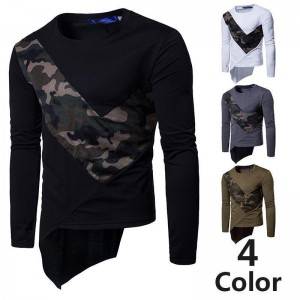 Printing T Shirts Plus Size Men Cotton Long Sleeve Breathable