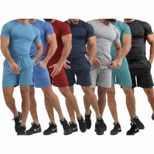 Track Suit Men Slim Fit T Shirt Shorts Cheap Low MOQ Quick Dry Supplier