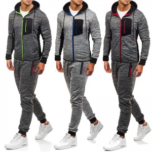 Men Tracksuit Fitted 2 Piece Sport US Size Hoodies Joggers Low MOQ Factory