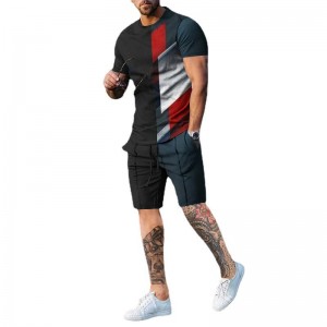 Men Set Summer Short Sleeve Oversized 5XL Two Piece Casual Streetwear New Design