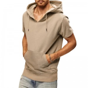 Hoodies For Men Summer Short Seleeve Sports Blank Polyester Cotton New Design