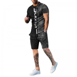 Men Set Summer Short Sleeve Oversized 5XL Two Piece Casual Streetwear New Design