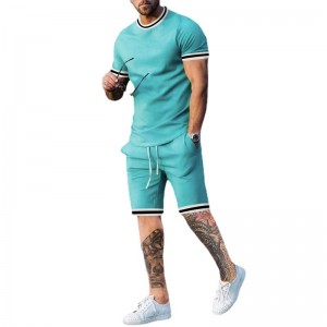 T Shirt And Shorts Set For Men Brand Blank Short Sleeve Sports Casual Tracksuit Wholesale