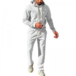Tracksuit For Men Sportswear Jogging Suits Jacquard Plaid Blank Customized Logo