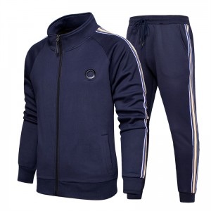 Men Jogger Tracksuit Two Piece Set Full Zip Casual Running Athletic Sports Custom