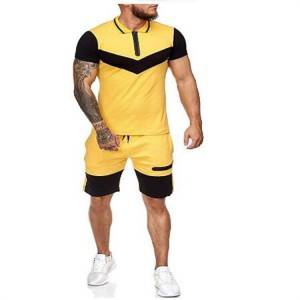 Polo Shirt and Shorts Set Two Piece Zipper Men Sports Fashion Summer Factory