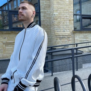 Mens Tracksuits Stripes European USA Oversize Full Zipper Jacket Sport Set Fashion
