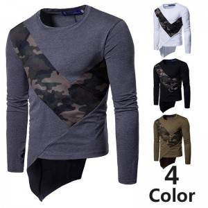 Printing T Shirts Plus Size Men Cotton Long Sleeve Breathable