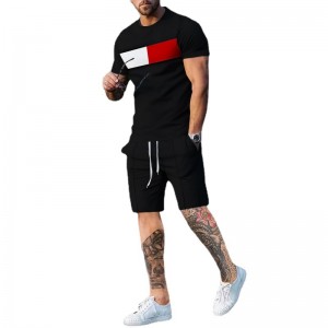 T Shirt and Shorts Set Summer Matching Colors O Neck Short Sleeve Oversized Custom