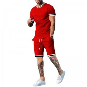 T Shirt And Shorts Set For Men Brand Blank Short Sleeve Sports Casual Tracksuit Wholesale