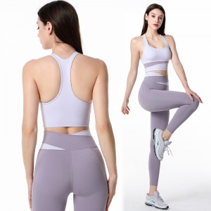 Seamless Yoga Set Women Shockproof Sports Bra Leggings Sexy Fashion Supplier