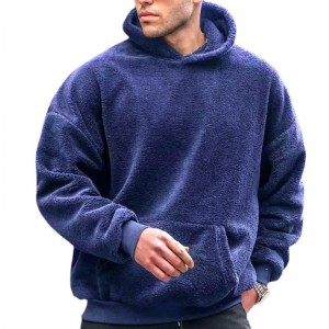 Men Hoodies Flannel Winter Oversized Fleece Blank Streetwear Hot Sale