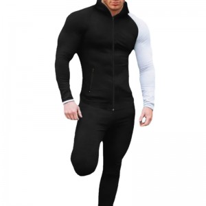 Mens Tracksuit Zipper Sportswear Outdoor Sports Athletic Jacket Set Contrast Autumn Winter Wholesale
