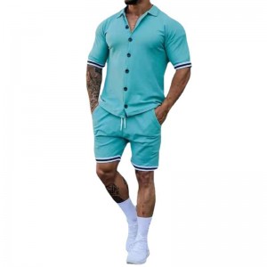 Shirt And Shorts Tracksuit Summer Short Sleeve Fashion Solid Color Fashion Factory