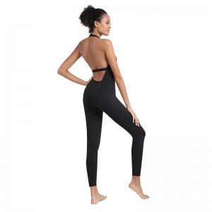 Women Jumpsuit Yoga Wear One Piece Halter Fitness Sexy Slim Fit Supplier