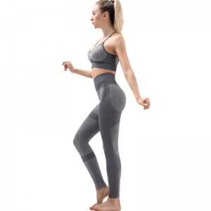 Sports Bra Leggings Set Women Seamless Athletic Professional Slim Fit Two Tone Wholesale