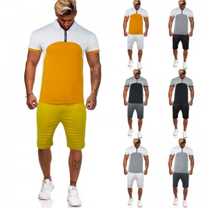 Sports Uniform Men Training Team Zip Up Running Custom Logo Fitted T Shirt And Shorts Factory