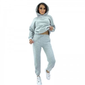 Women Tracksuits Fleece Hoodies Joggers Sweatshirt Sweatpants Sports Casual Sweatsuits Loose Fashion
