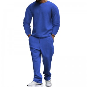 Men Sweatshirt Sweatpants Long Sleeve Pullover Joggers Sportswear Casual Two Piece Custom