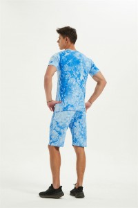 Men Tracksuit Tie Dye Short Sleeve Summer O Neck Sport Suit Supplier