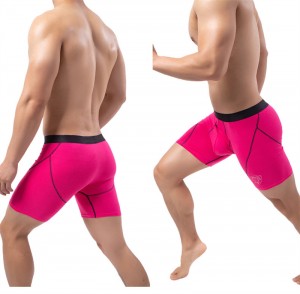 Long Boxer Shorts Underwear For Men Custom Stretch U Convex Plus Size Cotton
