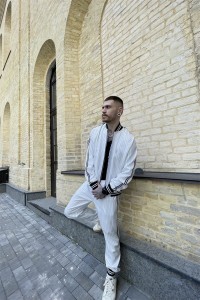 Mens Tracksuits Stripes European USA Oversize Full Zipper Jacket Sport Set Fashion