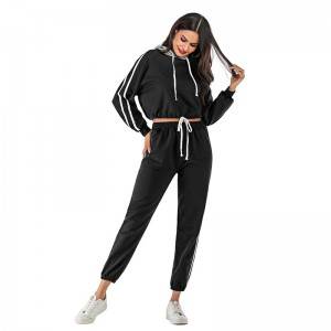 Hoodies and Pants Sport Suits Tracksuit Stripe Practice Running Gym Training