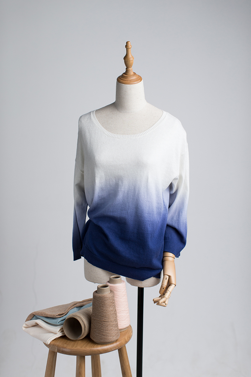 100% Cashmere Dip Dye Boatneck Pullover CH20096