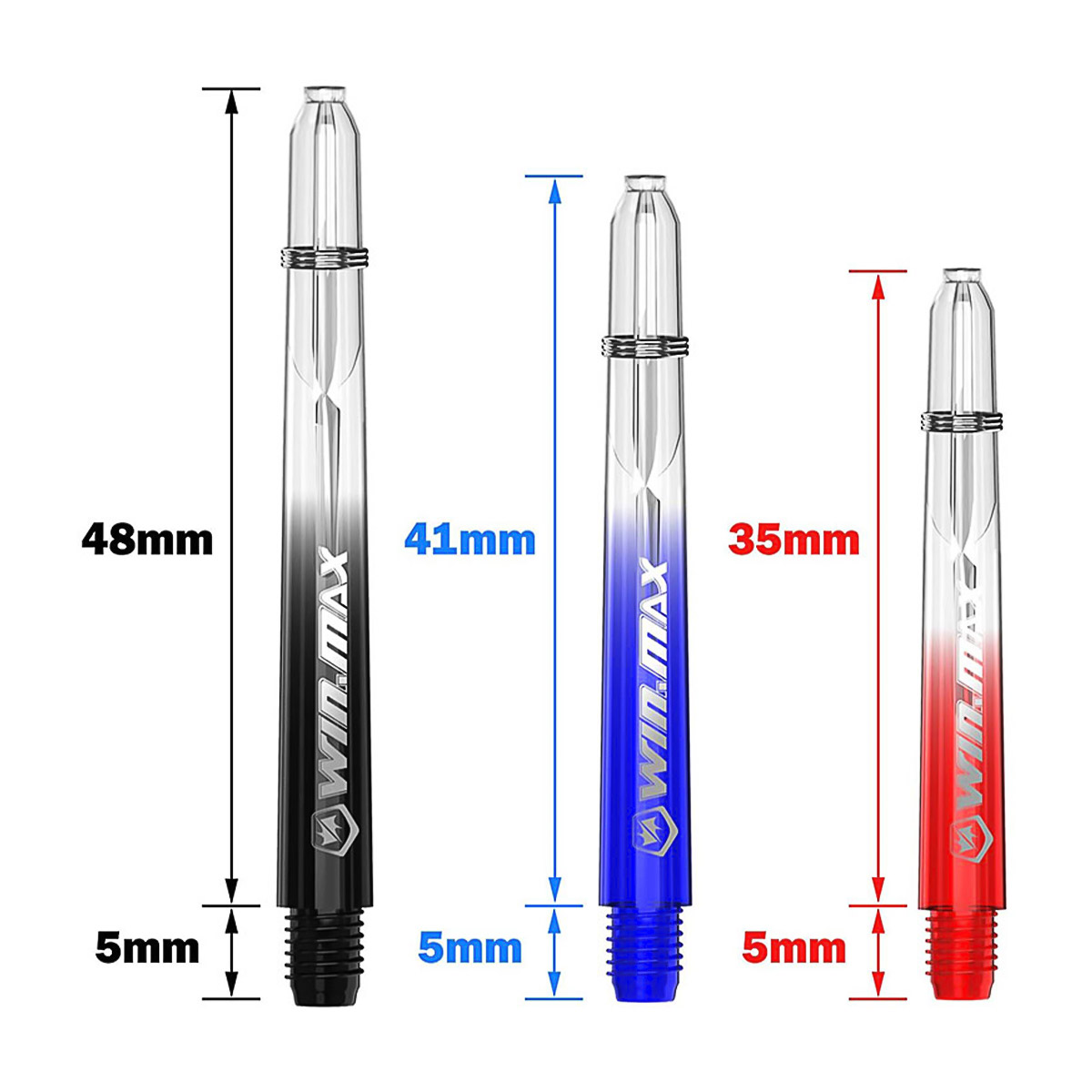 Dart shaft transparent gradient PC dart shaft sleeve 3 kinds of size 18| WIN.MAX Featured Image