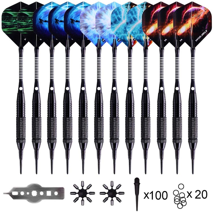 Original Factory Cheap Dartboard Surround - 18g Professional Soft Dart set with 12 Aluminium Shaft and 12 Flights  | WIN.MAX – Winmax detail pictures