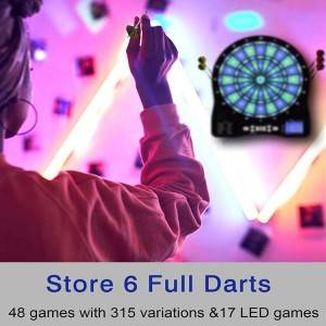 Factory Cheap Hot Darts - Illuminated Segments Light Based Games Electric Dartboard with 6 Soft Plastic Tip Darts | WIN.MAX – Winmax