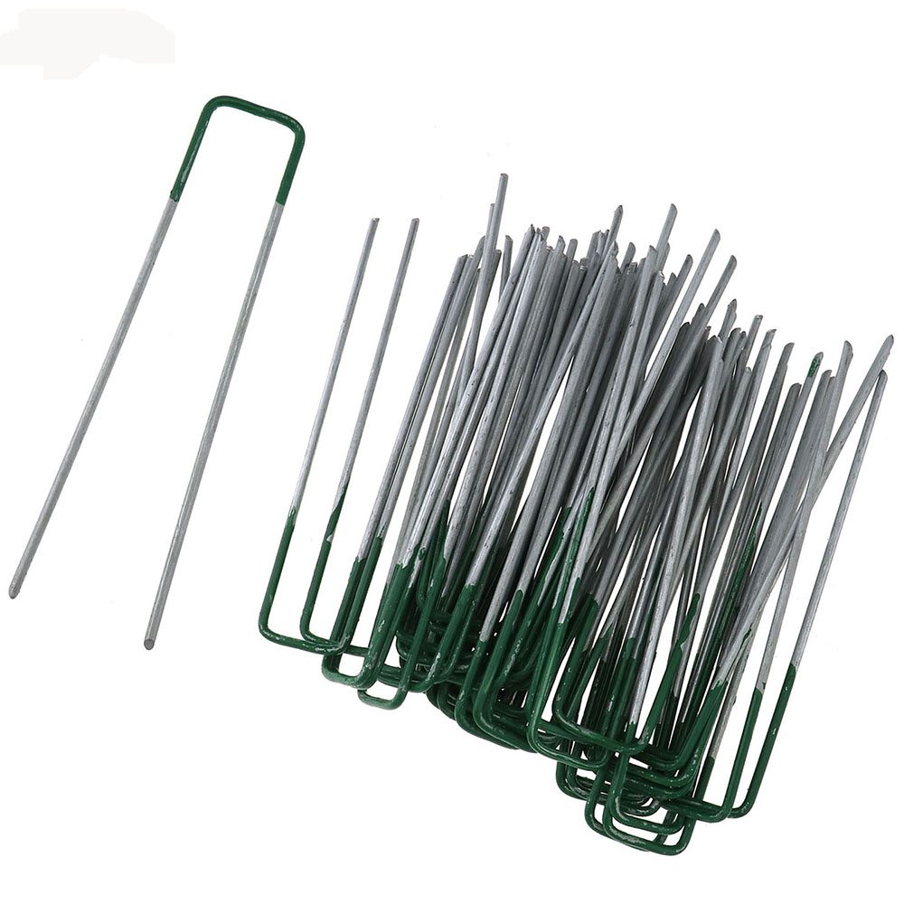 Good Wholesale Vendors Vortex Ground Anchors - Green coated artifical grass pins turf pins – JINSHI