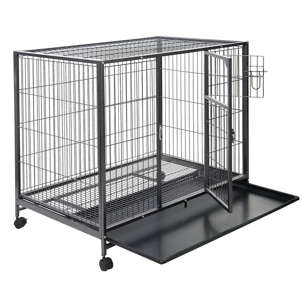 China Cheap price Big Dog Cages - Dog cage w Wheels Portable Pet Puppy Carrier Crate Cage – JINSHI