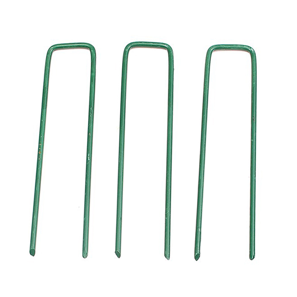 6 Inch Garden Stakes Galvanized Landscape Staples/U-Type Turf Staples/Rust Proof Sod Pins Stakes