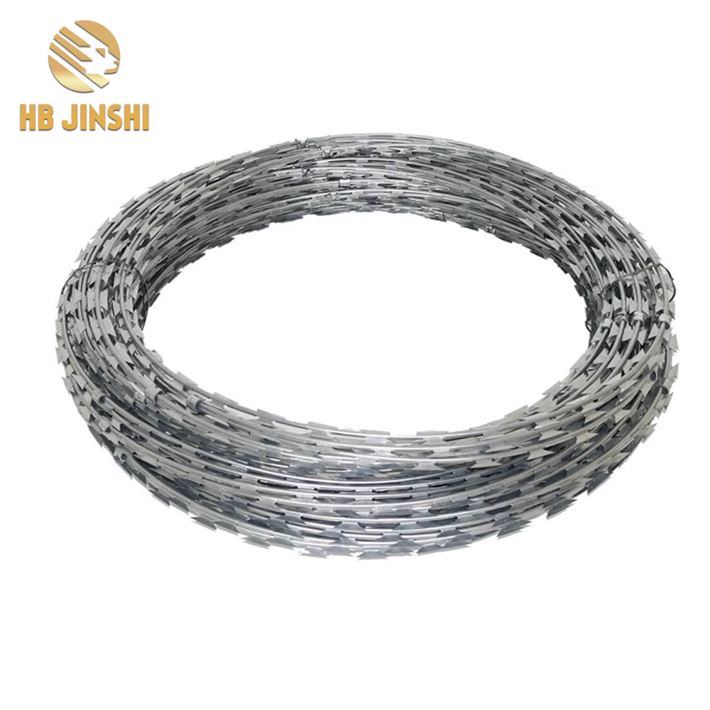 High security hot dipped galvanized razor wire 450mm blade wire rope