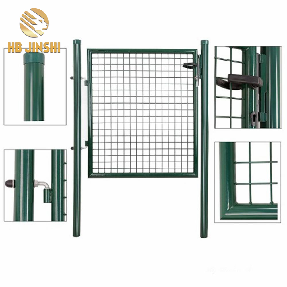 Factory Wholesale 100 x 100 cm Green Color Garden Gate Single Swing Gate With Lock