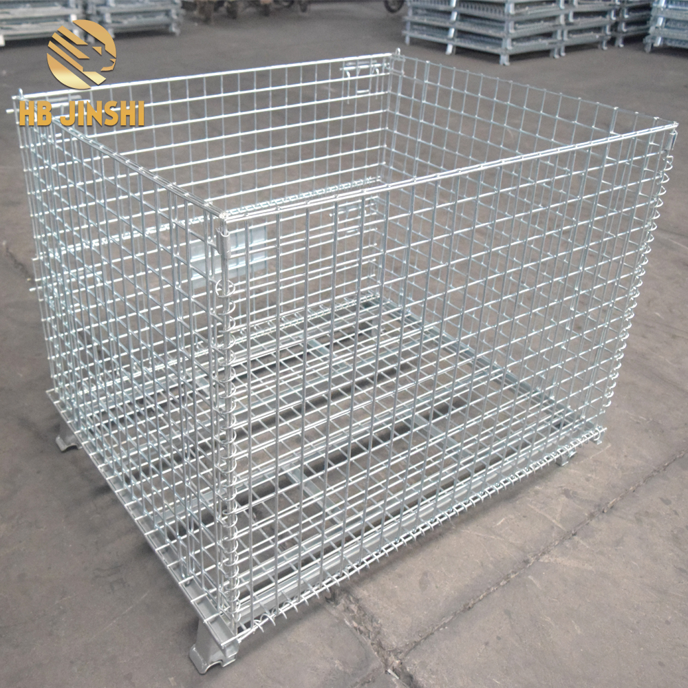 1200x1000x890mm Galvanized Welded Metal warehouse storage folding cage