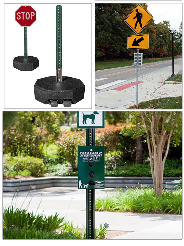 Z275 2.25'' 14G Perforated Galvanized  Square Sign Post U Post