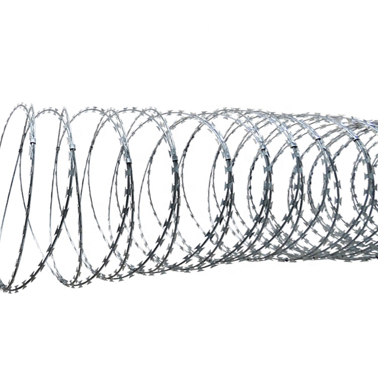 Galvanized Military BTO-22 Prison Fencing Wire Cross Concertina Razor Barbed Wire