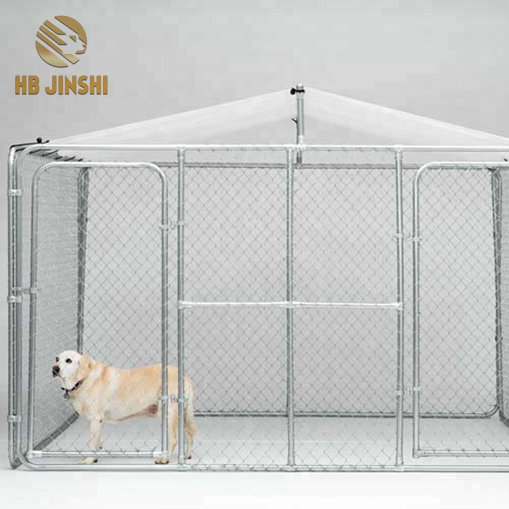 7.5ftx7.5ftx4ft classic galvanized outdoor chain link dog kennel run cage